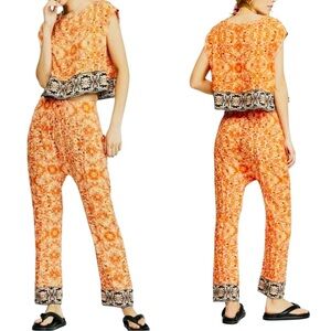Free People Large Make My Day Orange Tapestry Lounge Set